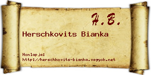 Herschkovits Bianka névjegykártya